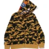 Bape 1st Camo Shark Full-Zip Yellow Hoodie