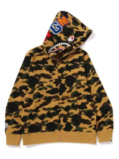 Bape 1st Camo Shark Full-Zip Yellow Hoodie