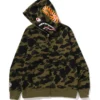 Bape 1st Camo Shark Green Full-Zip Hoodie