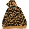 Bape 1st Camo Shark Yellow Full-Zip Hoodie