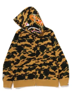 Bape 1st Camo Shark Yellow Full-Zip Hoodie