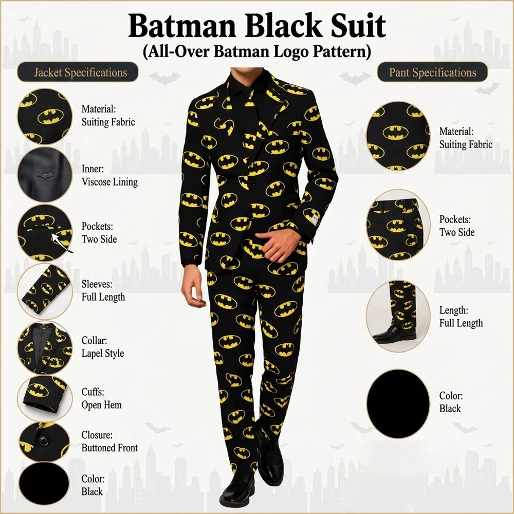 Batman Black Suit Infographic
