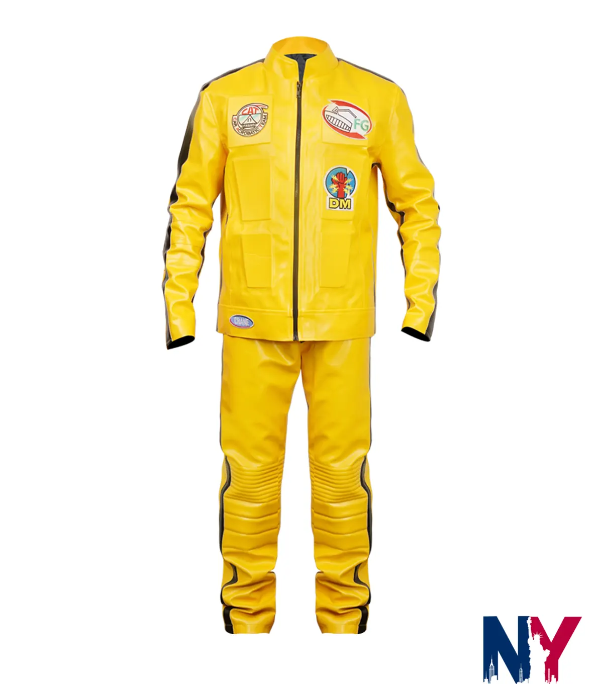 Beatrix Kiddo Kill Bill Leather Yellow Costume Tracksuit front view