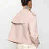 Burberry Cropped Tropical Gabardine Pink Trench Jacket