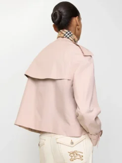 Burberry Cropped Tropical Gabardine Pink Trench Jacket