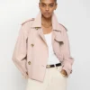 Burberry Tropical Cropped Gabardine Pink Trench Jacket