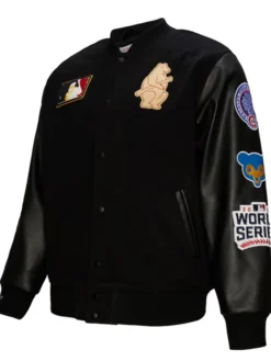 Buy-Chicago-Cubs-Mitchell-And-Ness-Black-Blackout-Letterman-Varsity-Jacket-For-Unisex