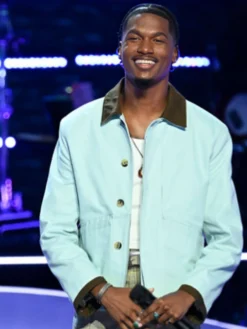 The Voice S29 Mike Steele Blue Cord Collar Jacket