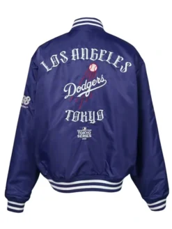 Alternative view of Los Angeles Dodgers x GR8 Blue Varsity Jacket