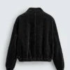 Buy Zara Corduroy Fireman Clasp Black Jacket For Men and Women