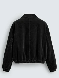 Buy Zara Corduroy Fireman Clasp Black Jacket For Men and Women