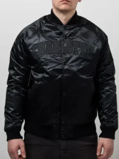 Charlotte Hornets Tonal Black Varsity Jacket