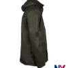 Close-up of Helly-Hansen Waterproof Gale Rain Green Workwear Jacket