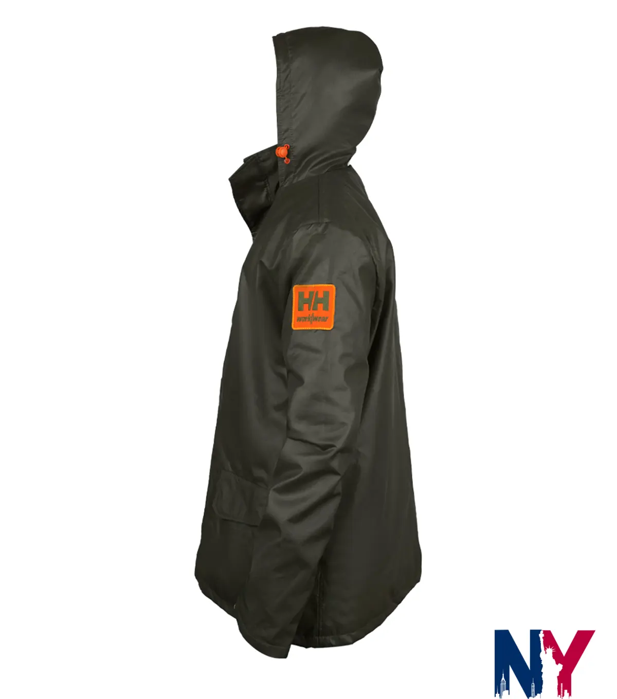 Close view of Helly-Hansen Workwear Waterproof Gale Rain Green Jacket