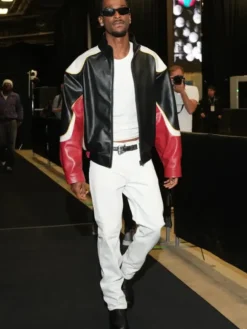 Color-Blocked SGA Leather Jacket