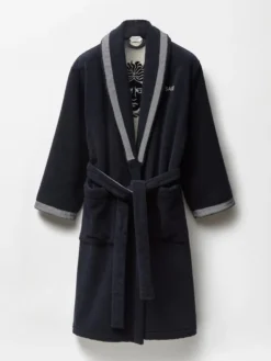 Cotton-Terry Blue Jacquard Bathrobe