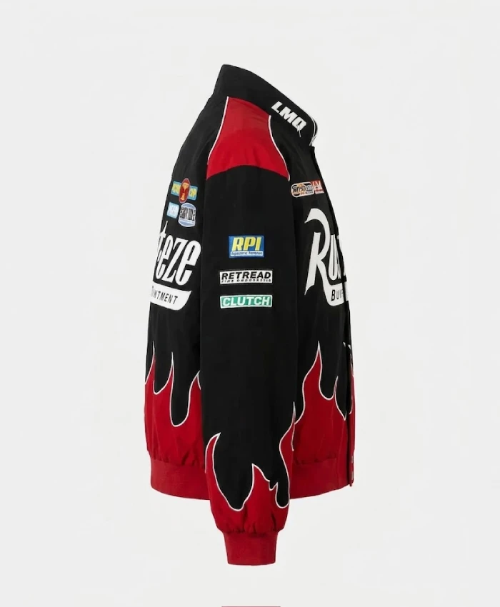 Lightning McQueen inspired Cars racing jacket with iconic flame graphics and sporty styling