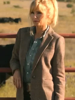 Dutton Ranch 2026 Kelly Reilly Checkered Brown Blazer