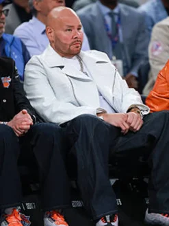 Fat Joe Knicks vs. Cavs Game 2 Biker White Jacket