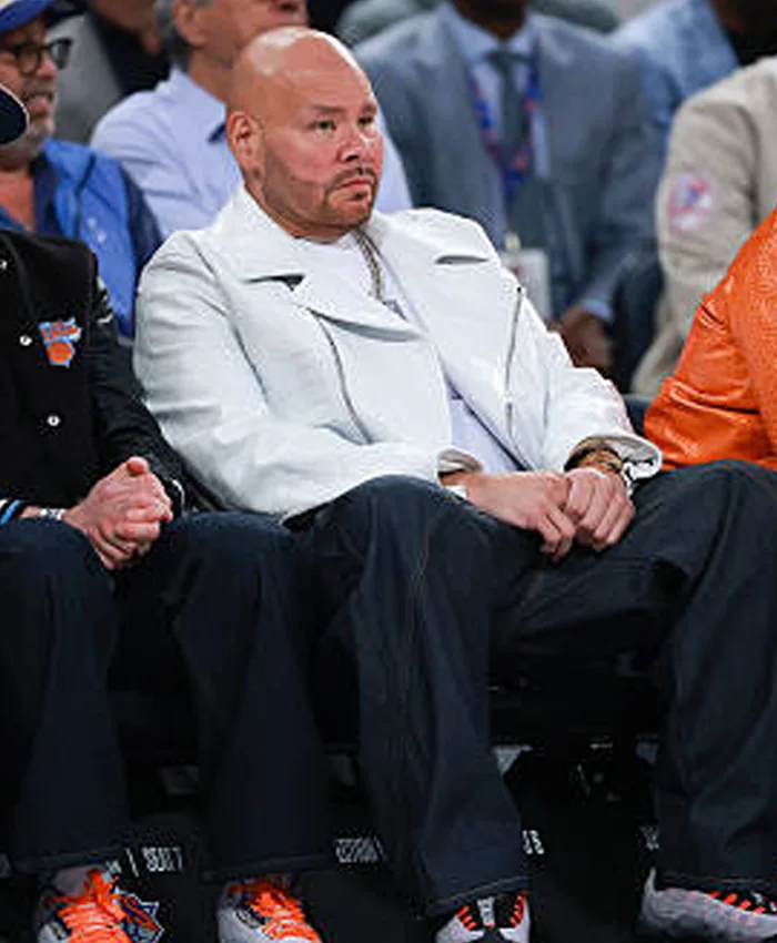 Fat Joe Knicks vs. Cavs Game 2 Biker White Jacket