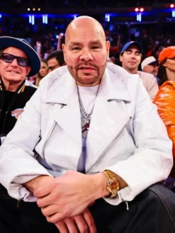Fat Joe Knicks vs. Cavs Game 2 White Biker Jacket