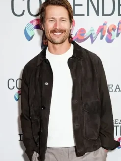 Glen Powell 2026 Deadline Contenders Suede Jacket