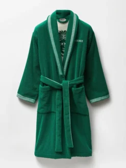 Green Cotton-Terry Jacquard Bathrobe