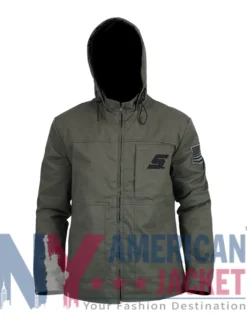 Green Snap-On Hooded Jacket