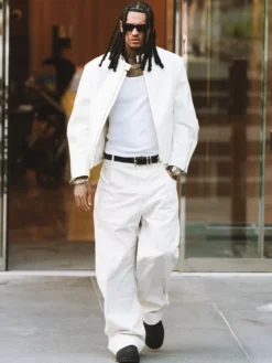 Gucci Jordan Clarkson White Horsebit Leather Jacket
