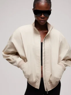 Gucci Silk Poplin Beige Zip Demi Moore Jacket