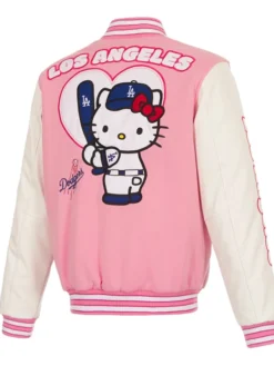 Hello Kitty LA Dodgers Pink Varsity Jacket