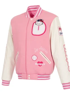 Hello Kitty LA Dodgers Varsity Pink Jacket