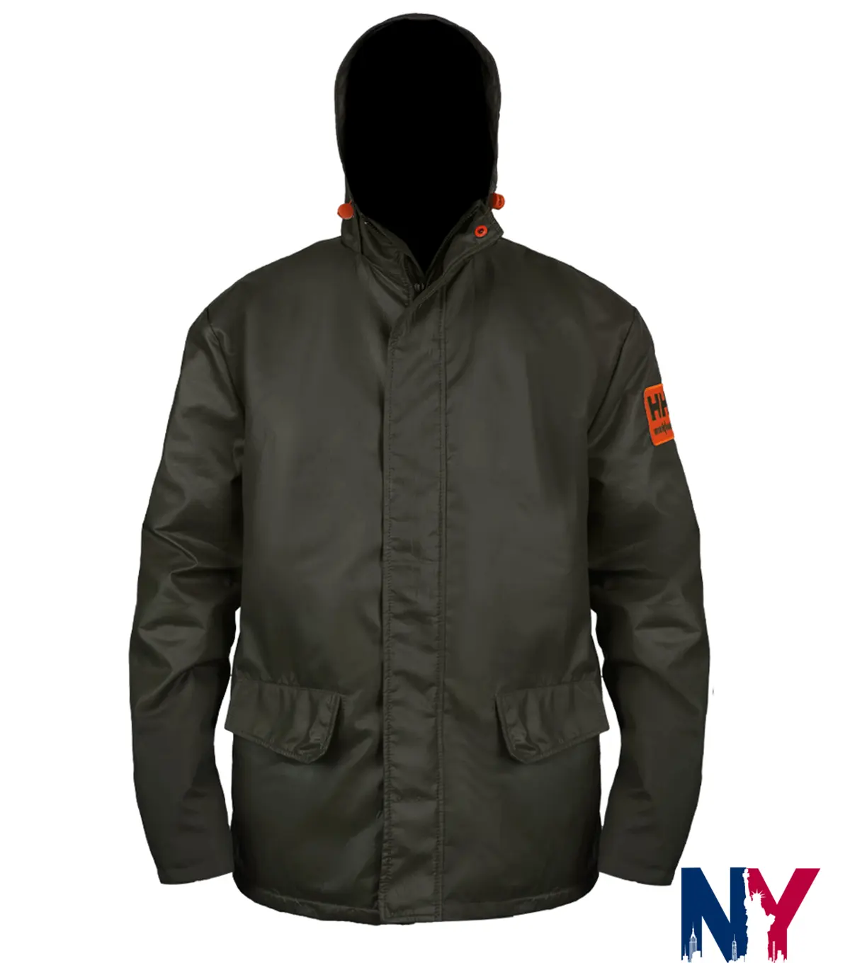 Helly-Hansen Workwear Waterproof Gale Rain Green Jacket front view