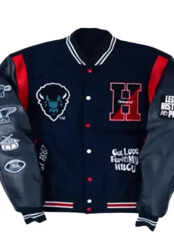 Howard University The Mecca Blue Letterman Varsity Jacket