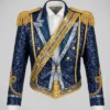 Michael Movie 2026 Jaafar Jackson Blue Sequin Military Jacket