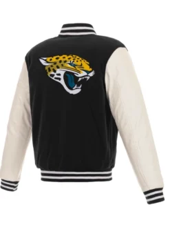 Alternative view of Jacksonville Jaguars Black White Two Tone Varsity Jacket