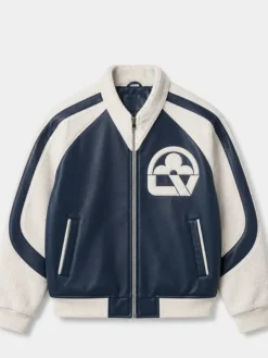 Jalen Williams Blue Floral Leather Jacket Front