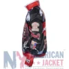 Jeff Hamilton Iron Mike Tyson Genuine Leather Jacket in Multicolor with Stand-Up Collar and Snap-Tab Closure