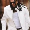 Jordan Clarkson White Gucci Horsebit Leather Jacket