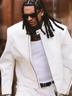 Jordan Clarkson White Gucci Horsebit Leather Jacket
