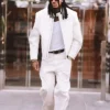 Jordan Clarkson White Horsebit Gucci Leather Jacket