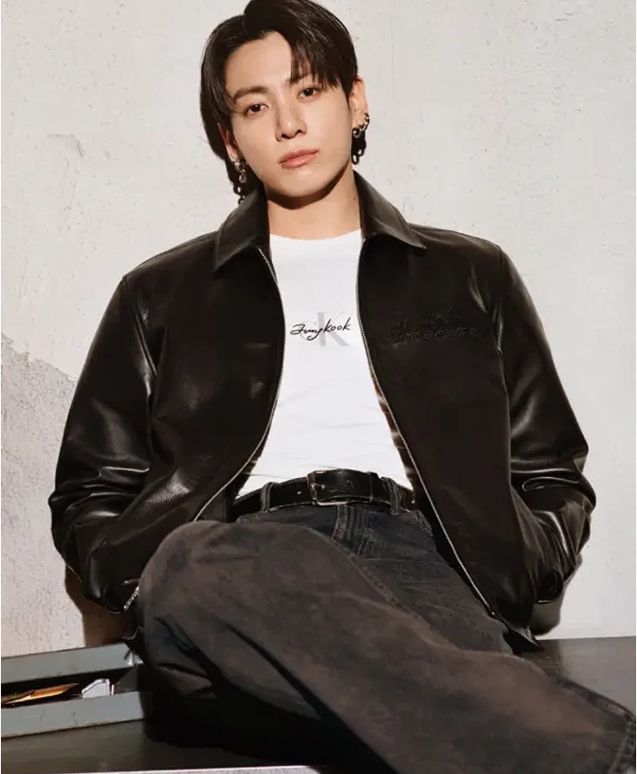 Jungkook Leather Calvin Klein Jacket