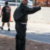 Justin Beiber Oversized Black Leather Jacket