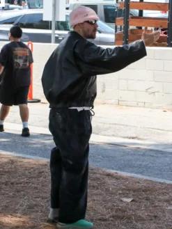 Justin Beiber Oversized Black Leather Jacket