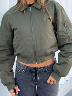 Khaki Something Forgotten Bomber Jacket