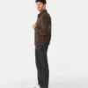Kmart Suedette Dark Brown Bomber Suede Leather Jacket