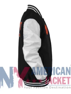Knicks NY Black And Off White Varsity Jacket