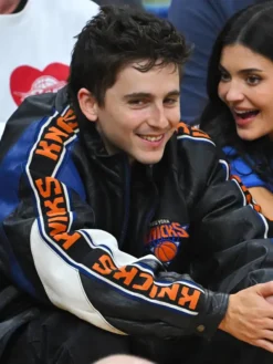 Knicks vs. Cavs Final Leather Timothée Chalamet Jacket