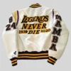 Kobe Bryant White Varsity Jacket