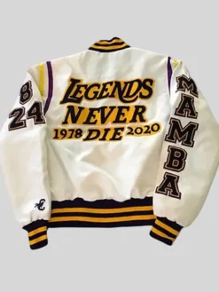 Kobe Bryant White Varsity Jacket